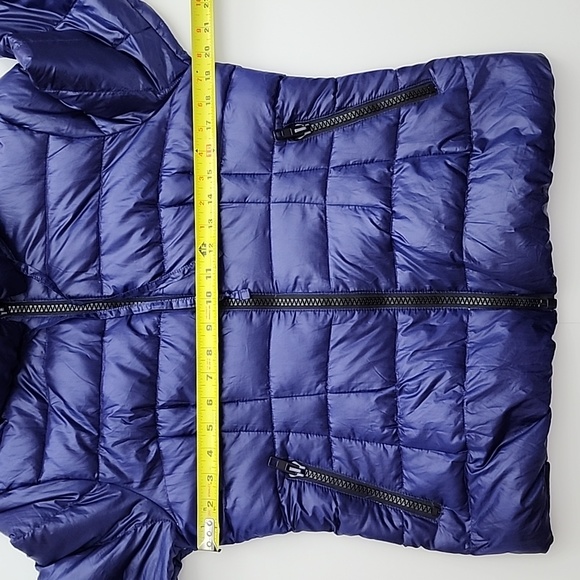 Zara Woman Down Puffer Jacket Electric Purple Roll Up Hood Size Large - Picture 14 of 16